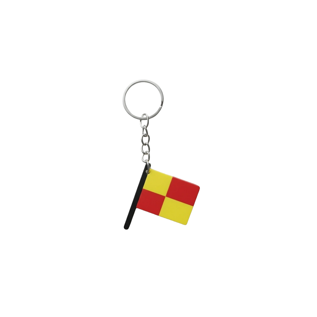 Referee Keychain, Flag Keychain, Checkered, 4x3cm