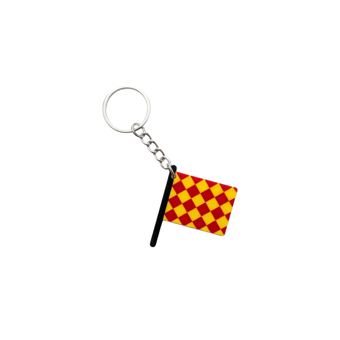 Referee Keychain, Flag Keychain, Checkered Pattern,